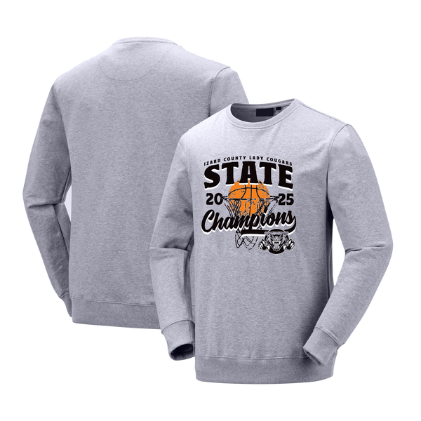 Izard County Cougars 2025 Girls Basketball Champions Crewneck Sweatshirt