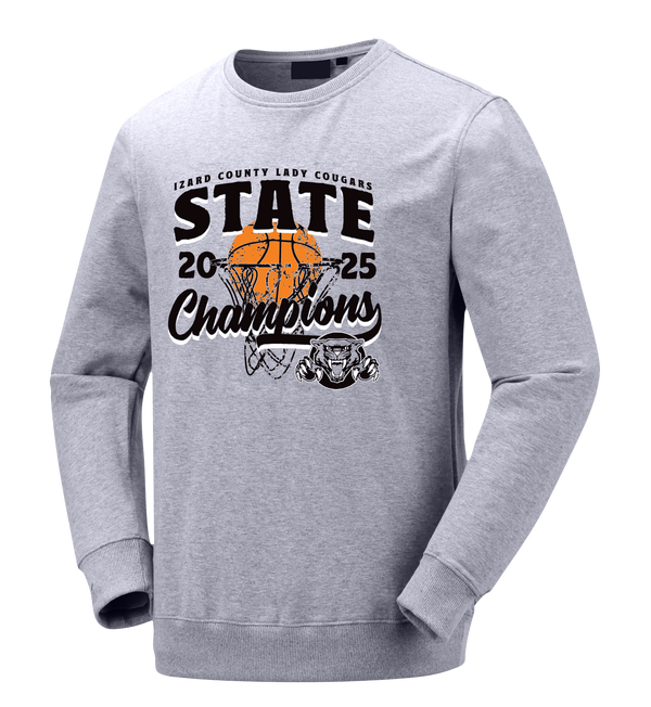 Izard County Cougars 2025 Girls Basketball Champions Crewneck Sweatshirt