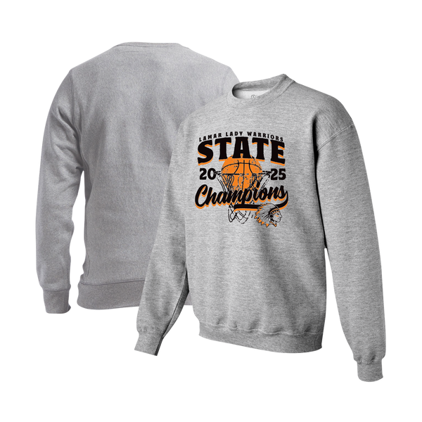 Lamar Warriors 2025 Girls Basketball Champions Youth Crewneck Sweatshirt