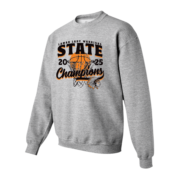 Lamar Warriors 2025 Girls Basketball Champions Youth Crewneck Sweatshirt
