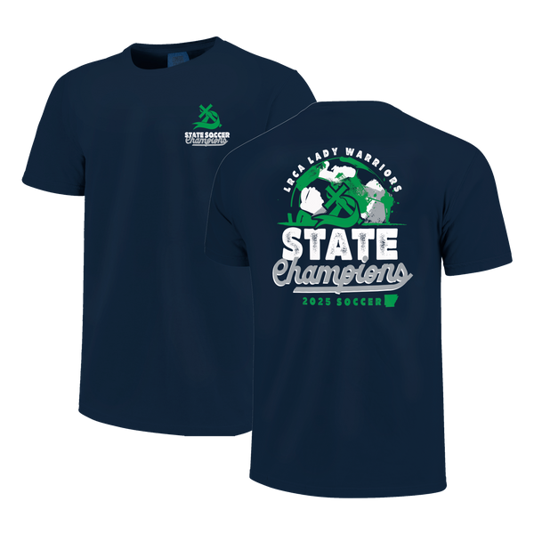 Little Rock Christian Warriors 2025 Girls Champ Soccer Script Short Sleeve Comfort Color T-Shirt