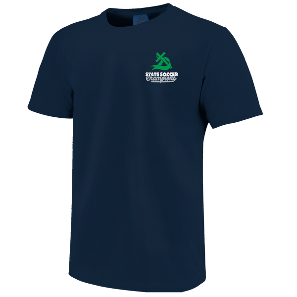 Little Rock Christian Warriors 2025 Girls Champ Soccer Script Short Sleeve Comfort Color T-Shirt