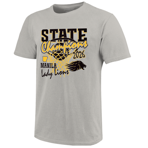 Manila Lions 2026 Girls Basketball State Champs Short Sleeve T-Shirt