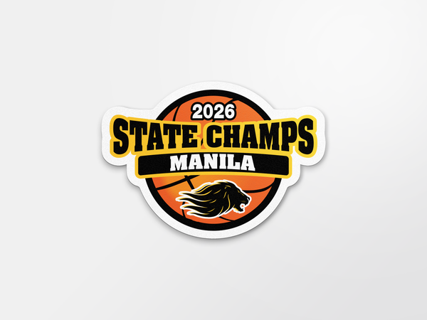 Manila Lions 2026 Girls Basketball State Champs Car Decal