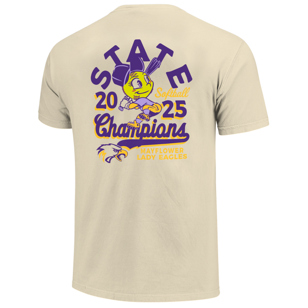 Mayflower Eagles 2025 Softball Swing State Champs Short Sleeve Comfort Color T-Shirt