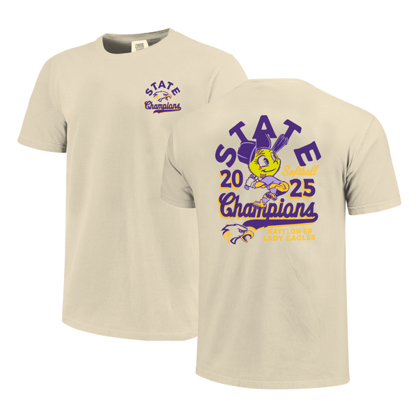 Mayflower Eagles 2025 Softball Swing State Champs Short Sleeve Comfort Color T-Shirt