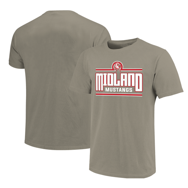 Midland Mustangs Tall Letter Bars Unisex Cotton T-Shirt