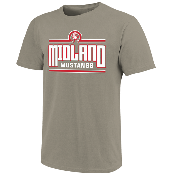 Midland Mustangs Tall Letter Bars Unisex Cotton T-Shirt