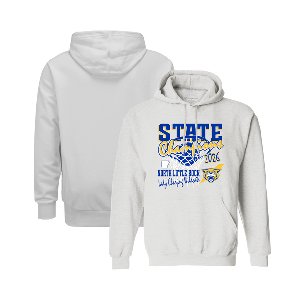 North Little Rock Charging Wildcats 2026 Girls Basketball State Champs Hooded Sweatshirt