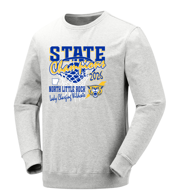 North Little Rock Charging Wildcats 2026 Girls Basketball State Champs Crewneck Sweatshirt