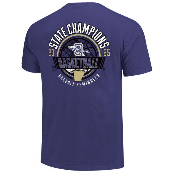 Osceola Seminoles 2025 State Champions Edgy Basketball Short Sleeve Comfort Color T-Shirt