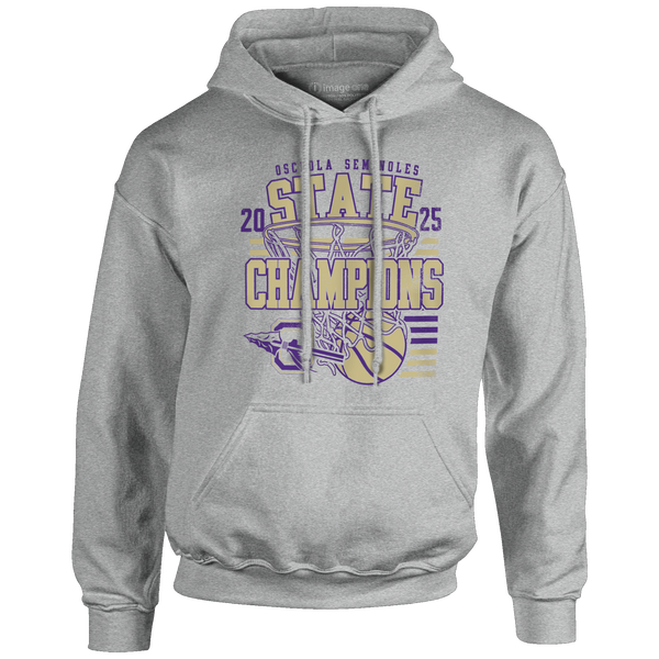 Osceola Seminoles 2025 Boys Basketball Champions Hooded Sweatshirt