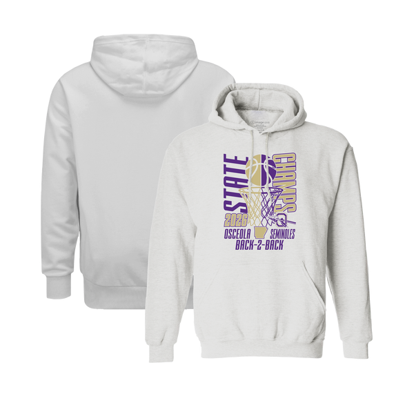 Osceola Seminoles 2026 Boys Basketball State Champs Hooded Sweatshirt