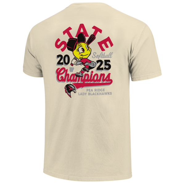 Pea Ridge Blackhawks 2025 Softball Swing State Champs Short Sleeve Comfort Color T-Shirt