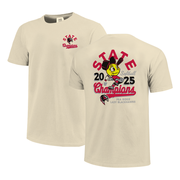 Pea Ridge Blackhawks 2025 Softball Swing State Champs Short Sleeve Comfort Color T-Shirt