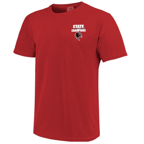 Pea Ridge Blackhawks 2025 State Champs Softball Badge Short Sleeve Comfort Color T-Shirt