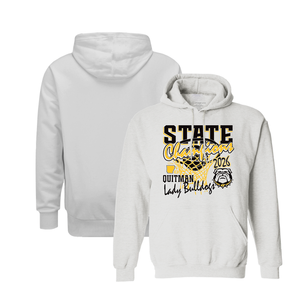 Quitman Bulldogs 2026 Girls Basketball State Champs Hooded Sweatshirt