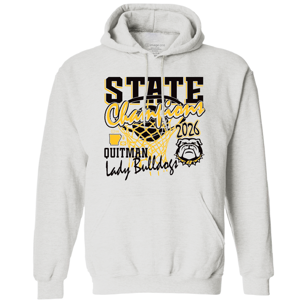 Quitman Bulldogs 2026 Girls Basketball State Champs Hooded Sweatshirt
