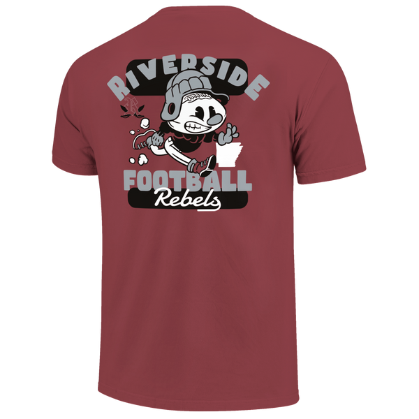 Riverside Rebels Retro Animated Football Comfort Color T-Shirt