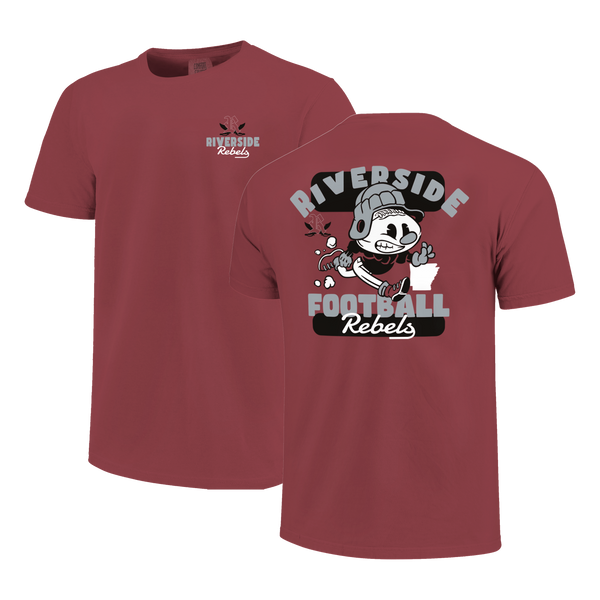 Riverside Rebels Retro Animated Football Comfort Color T-Shirt