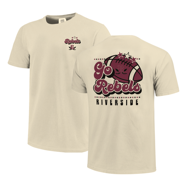 Riverside Rebels Retro Football Star Comfort Color T-Shirt
