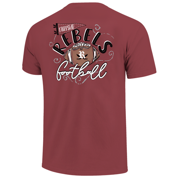Riverside Rebels Football Swirls Comfort Color T-Shirt