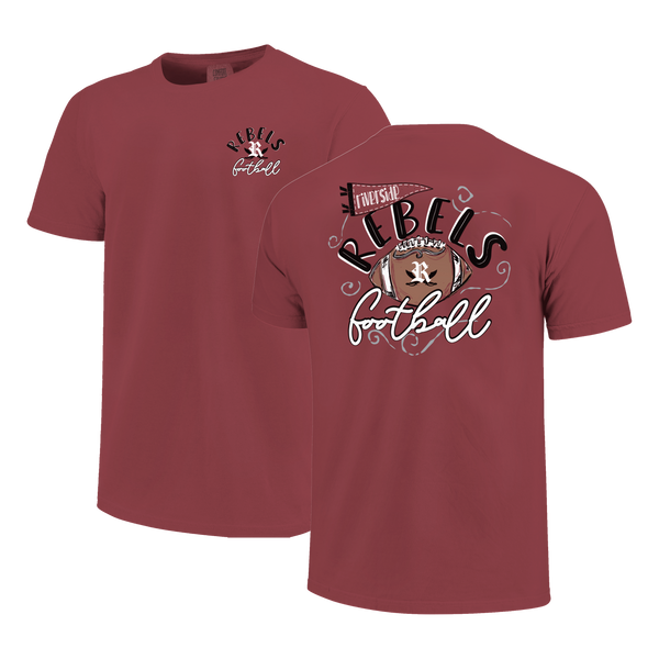 Riverside Rebels Football Swirls Comfort Color T-Shirt