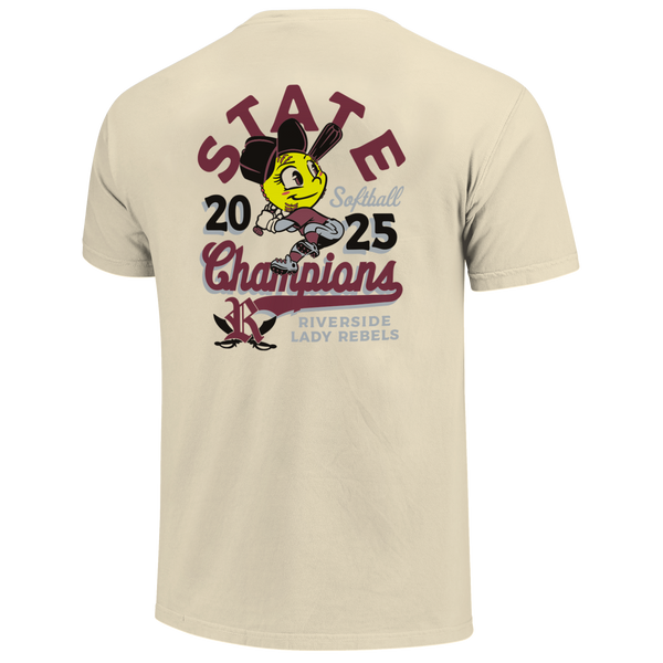 Riverside Rebels 2025 Softball Swing State Champs Short Sleeve Comfort Color T-Shirt