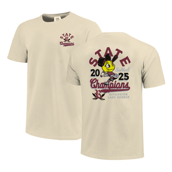 Riverside Rebels 2025 Softball Swing State Champs Short Sleeve Comfort Color T-Shirt