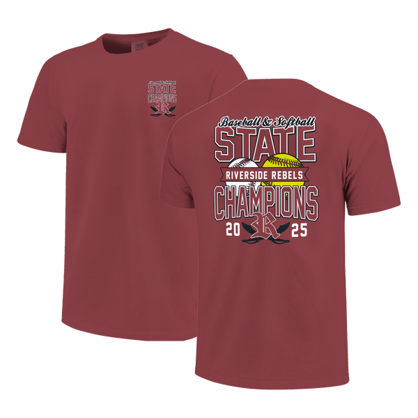 Riverside Rebels 2025 Double Champions Arch Short Sleeve Comfort Color T-Shirt