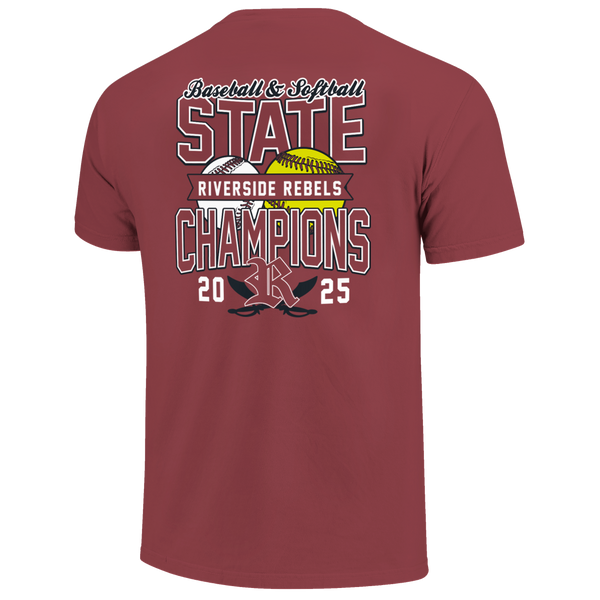 Riverside Rebels 2025 Double Champions Arch Short Sleeve Comfort Color T-Shirt