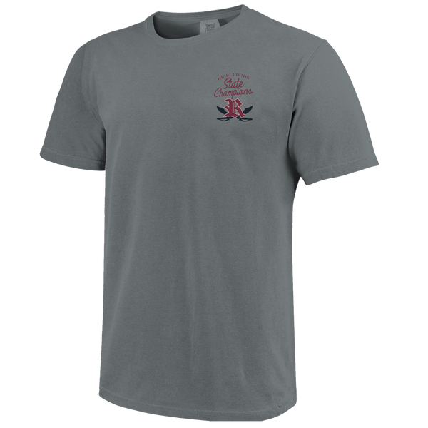 Riverside Rebels 2025 Double Champions Stacked Short Sleeve Comfort Color T-Shirt