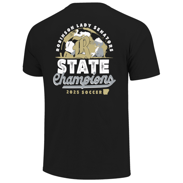 Robinson Senators 2025 Girls Champ Soccer Script Short Sleeve Comfort Color T-Shirt