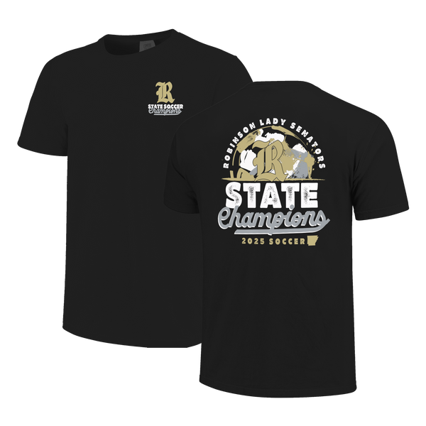Robinson Senators 2025 Girls Champ Soccer Script Short Sleeve Comfort Color T-Shirt