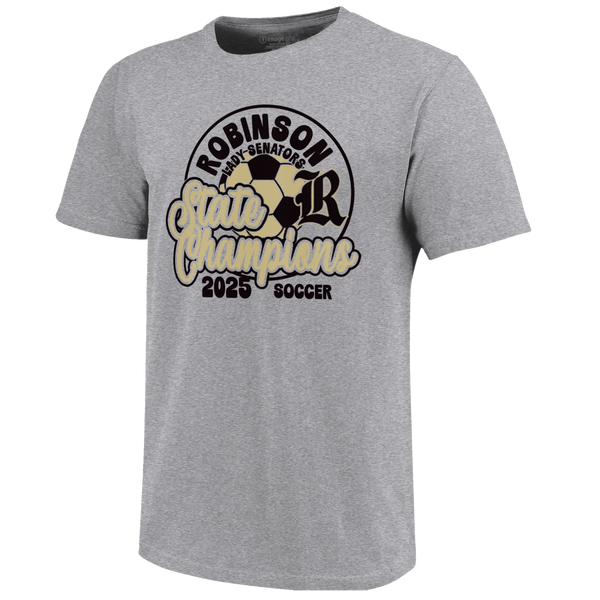 Robinson Senators 2025 Script Girls Soccer Champs Stars Youth T-Shirt