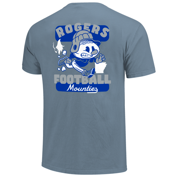Rogers Mounties Retro Animated Football Comfort Color T-Shirt