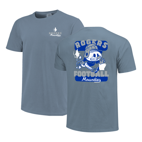 Rogers Mounties Retro Animated Football Comfort Color T-Shirt
