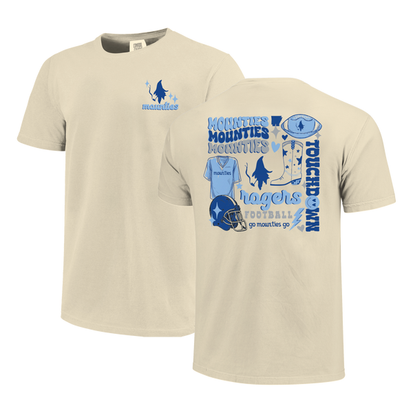 Rogers Mounties Football Season Comfort Color T-Shirt