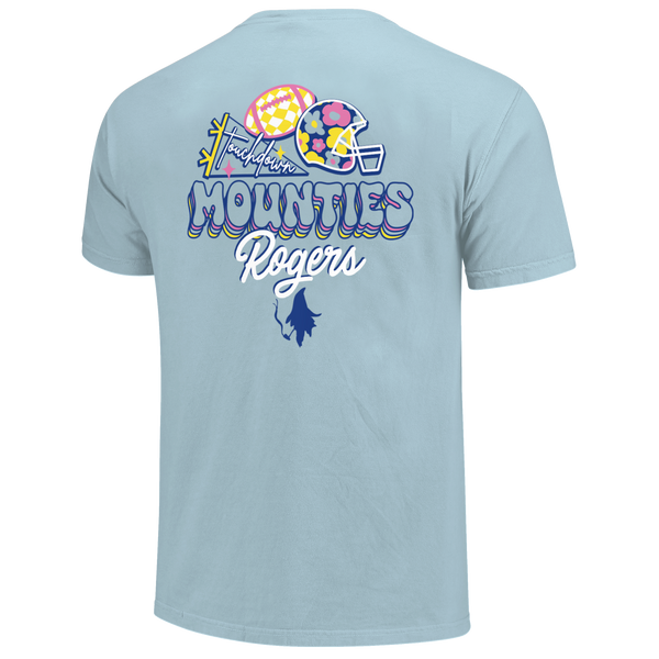 Rogers Mounties Floral Football Comfort Color T-Shirt