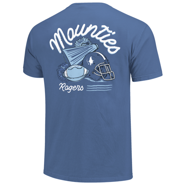 Rogers Mounties Football Cheer Comfort Color T-Shirt