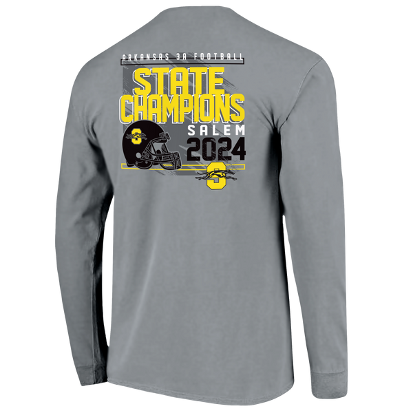 Salem Greyhounds 2024 Football Helmet Champions Comfort Colors Long Sleeve T-Shirt