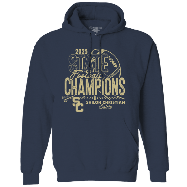 Shiloh Christian Saints 2025 Football State Champs Youth Hooded Sweatshirt