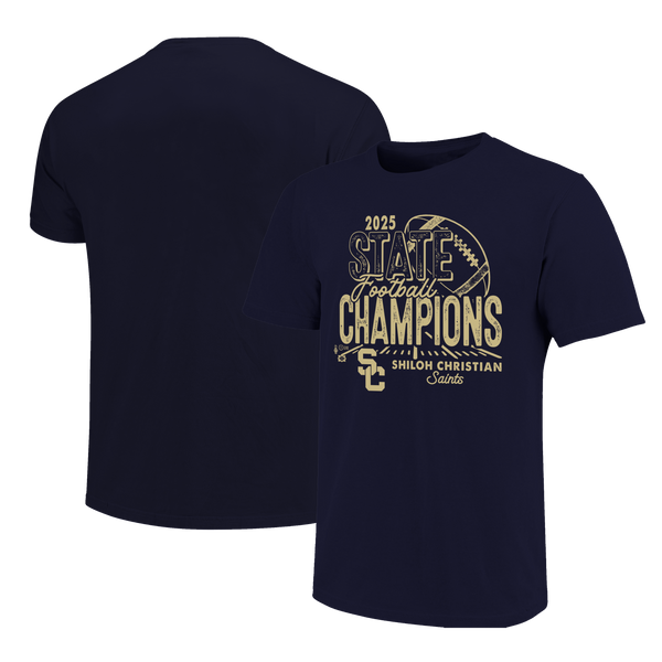 Shiloh Christian Saints 2025 Football State Champs Youth T-Shirt
