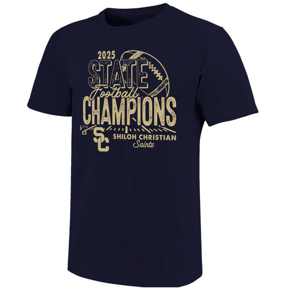 Shiloh Christian Saints 2025 Football State Champs Youth T-Shirt