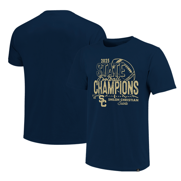 Shiloh Christian Saints 2025 Football State Champs Short Sleeve T-Shirt