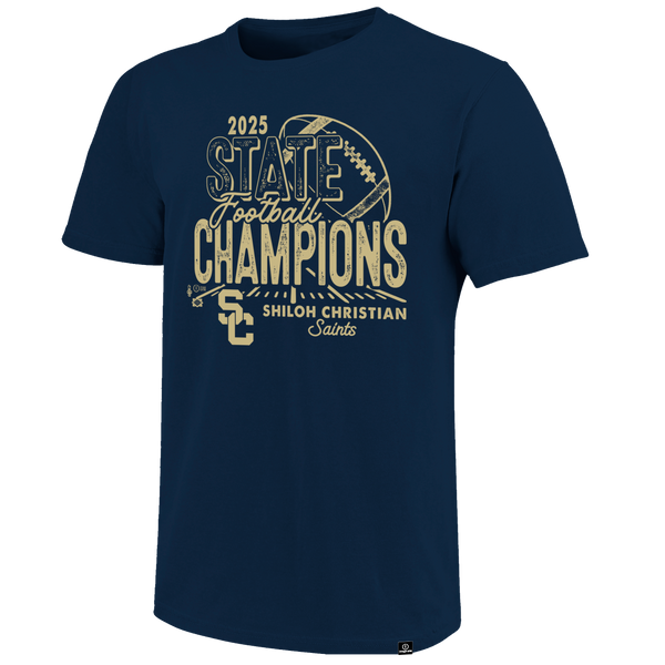 Shiloh Christian Saints 2025 Football State Champs Short Sleeve T-Shirt