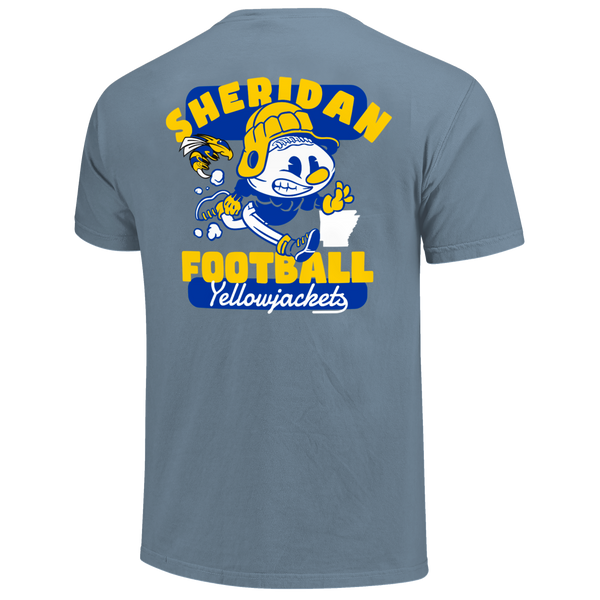 Sheridan Yellowjackets Retro Animated Football Comfort Color T-Shirt