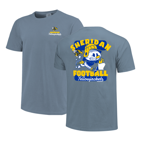 Sheridan Yellowjackets Retro Animated Football Comfort Color T-Shirt