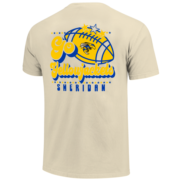 Sheridan Yellowjackets Retro Football Star Comfort Color T-Shirt