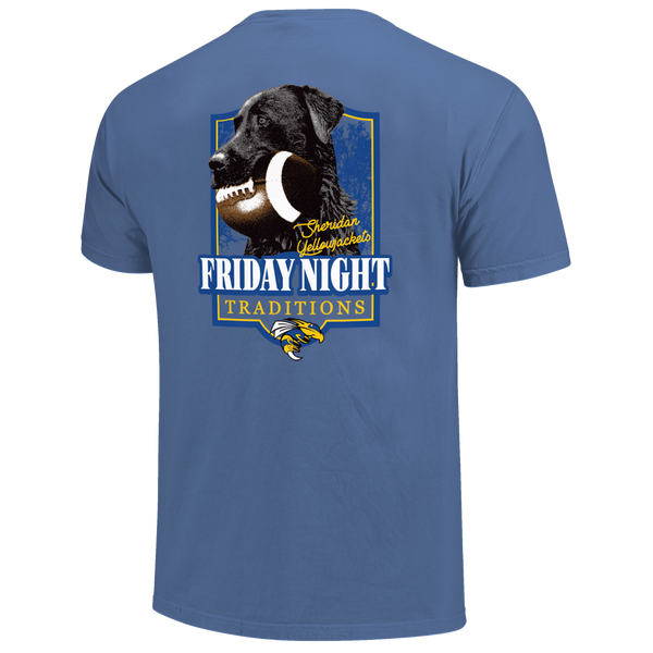 Sheridan Yellowjackets Labrador Football Comfort Color T-Shirt